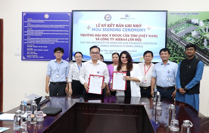 Signing Memorandum of Understanding Ceremony with Aieraa Overseas Studies from India and Can Tho University Of Medicine And Pharmacy, Vietnam.